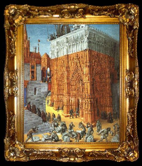framed  FOUQUET, Jean The Building of a Cathedral dfh, ta009-2